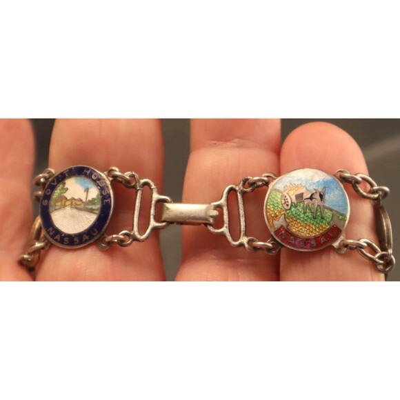 Sterling Enamel Bahamas Bracelet Vintage AMCO - Picture 8 of 10